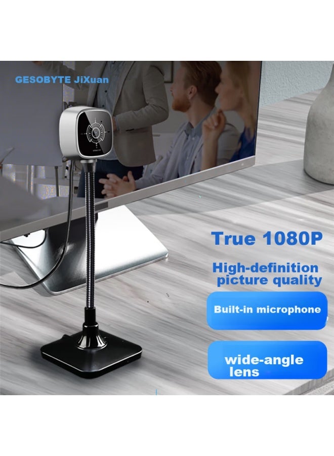Gesobyte C309 Bracket 1080p Hd Webcam For Video Calls, Conferences, Online Teaching, Home Use, Laptop And Desktop Computer, Built-in Usb Interface, Plug-and Microphone - Image 1