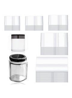 Tanstic 1250Pcs PVC Clear Perforated Shrink Band for Jars, 5 Sizes Heat Shrink Wrap Bands Shrink Seal Bands for Bottles Jars Seal (250Pcs of Each Size)  - Image 1