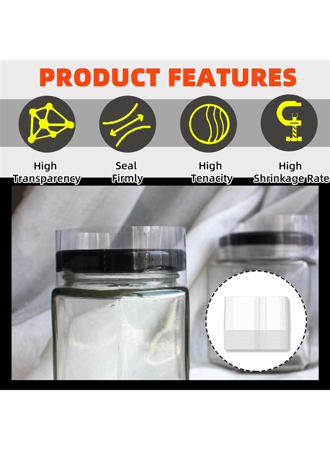 Tanstic 1250Pcs PVC Clear Perforated Shrink Band for Jars, 5 Sizes Heat Shrink Wrap Bands Shrink Seal Bands for Bottles Jars Seal (250Pcs of Each Size) - Image 3