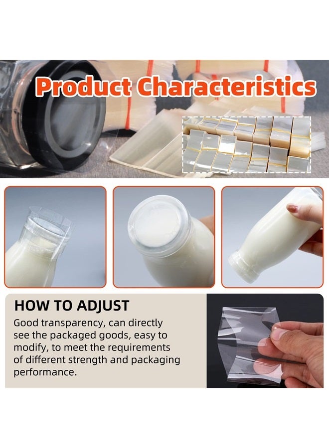 Tanstic 1250Pcs PVC Clear Perforated Shrink Band for Jars, 5 Sizes Heat Shrink Wrap Bands Shrink Seal Bands for Bottles Jars Seal (250Pcs of Each Size) - Image 5