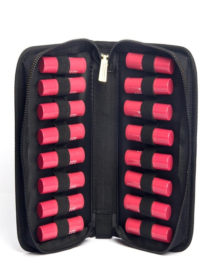STORICANS Homeopathy Storage Bag, Small Organizer for 16 Remedy Tubes, Black with Gold Zipper, 8.27 x 5.12 inches - Image 1