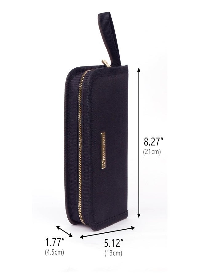 STORICANS Homeopathy Storage Bag, Small Organizer for 16 Remedy Tubes, Black with Gold Zipper, 8.27 x 5.12 inches - Image 2