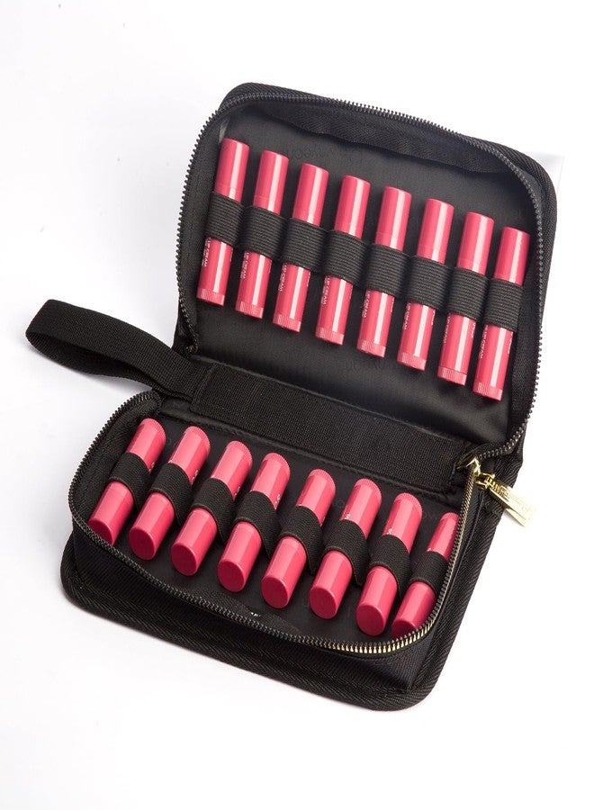 STORICANS Homeopathy Storage Bag, Small Organizer for 16 Remedy Tubes, Black with Gold Zipper, 8.27 x 5.12 inches - Image 3