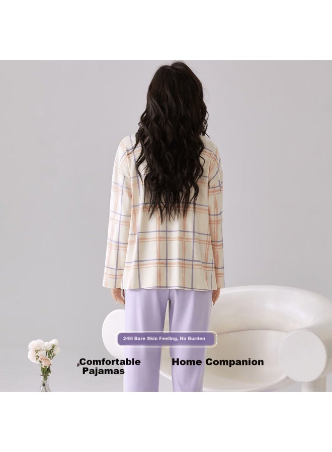 Fentengcare Women's 100% Cotton Crew Neck Pullover Long Sleeve Loose Fit Pajamas Soft Cotton Homewear Autumn Winter New Yr - Image 2