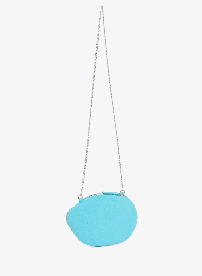 Namshi X Blue Embroidered Beaded Fish Clutch With Chain for Women | Best Price UAE