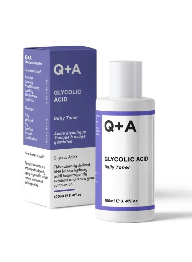 Q+A Glycolic Acid Toner To Exfoliate And Renew Skin Cells - 100 ml - Image 1