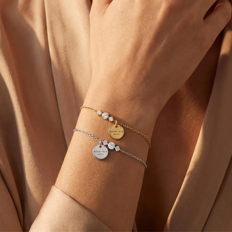 Rosefield Rosefield Triple Crystal Bracelet Pair (Gold + Silver)