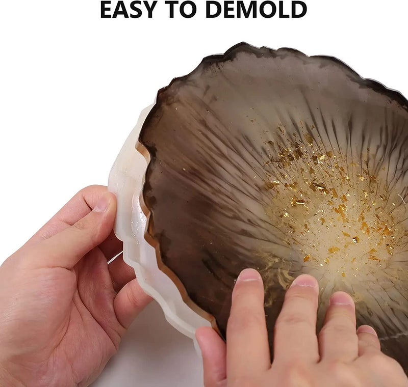 Artool 10 inches Silicone Resin Tray Mold Round Geode Agate Silicone Tray Mold, Epoxy Resin Casting Molds for Making Faux Agate Tray, DIY Home Décor - Image 4