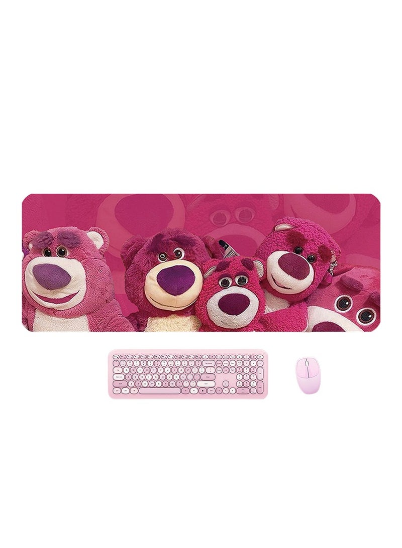 Anna Pink Cartoon Strawberry Bear Non-Slip Mouse Pad - Image 4