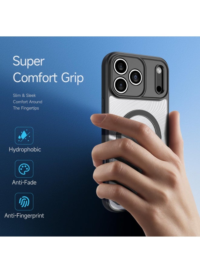 general Magnetic Case Compatible with iPhone 17 Pro Max, Flowing Lines Matte Frosted Clear Case Anti-Fingerprint Anti-Drop PC+TPU Shockproof Protective Back Cover - Image 5