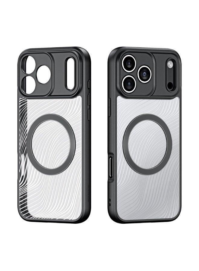 general Magnetic Case Compatible with iPhone 17 Pro Max, Flowing Lines Matte Frosted Clear Case Anti-Fingerprint Anti-Drop PC+TPU Shockproof Protective Back Cover - Image 2