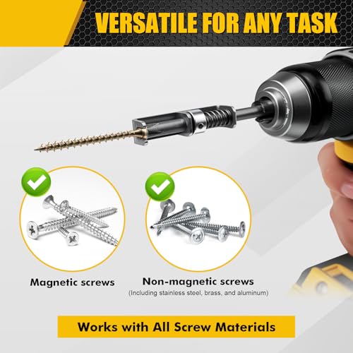 BPOPO 2 Pcs Spring-loaded Screw Holder Bit, Anti-drop Screwdriver Bit, Single-Hand Operation Bit Holder for Electricians, Mechanics, DIY Home Repair, Universal Screw Retaining Tool - Image 2