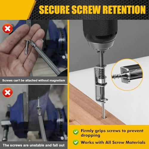 BPOPO 2 Pcs Spring-loaded Screw Holder Bit, Anti-drop Screwdriver Bit, Single-Hand Operation Bit Holder for Electricians, Mechanics, DIY Home Repair, Universal Screw Retaining Tool - Image 4