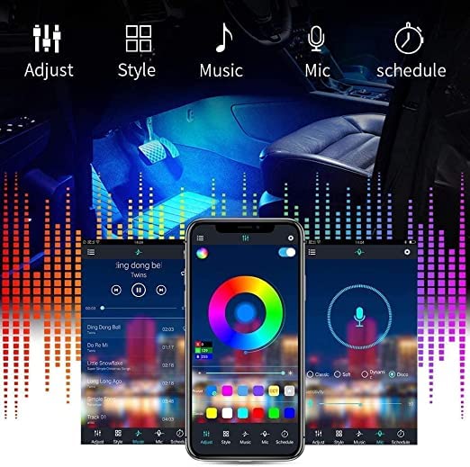 UBH ; Profession of Quality UBH Profession of Quality Ambient Light USB RGB Colorful Rhythm Foot Light with APP Voice Control for car - Image 4