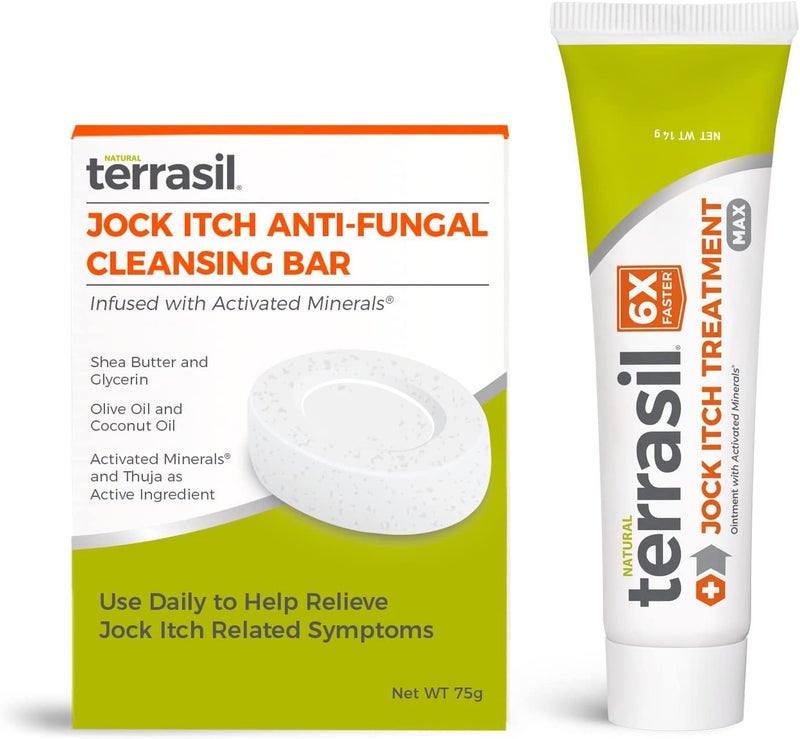 تيراسيل terrasil Jock Itch Antifungal Cream Extra Strength + Antifungal Soap 2-Product Care Kit with Clinically Proven Clotrimazole for Effective Jock Itch Treatment  Relief (.5oz Tube + 75g bar) - Image 1