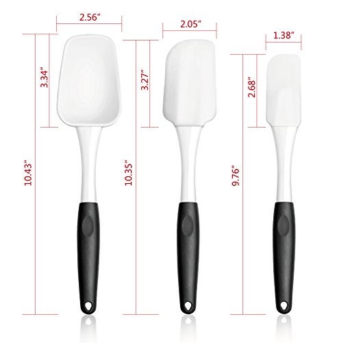 Artaste 43082 Non-Stick Silicone Spatula Set with Rubber Handle, 3-Piece - Image 2