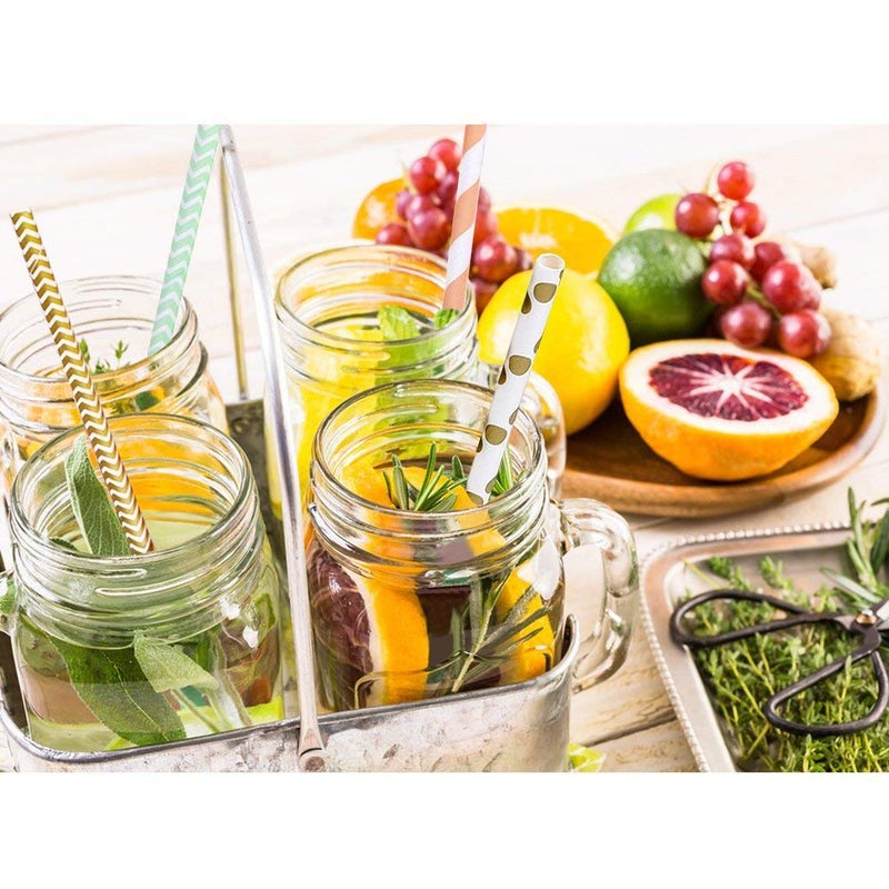 Shuiniba Biodegradable Striped Paper Straws,Paper Drinking Straws for Party, Events and Crafts,Baby Shower Decorations 7.75 Inches, Red White Striped - 100 Pack - Image 5