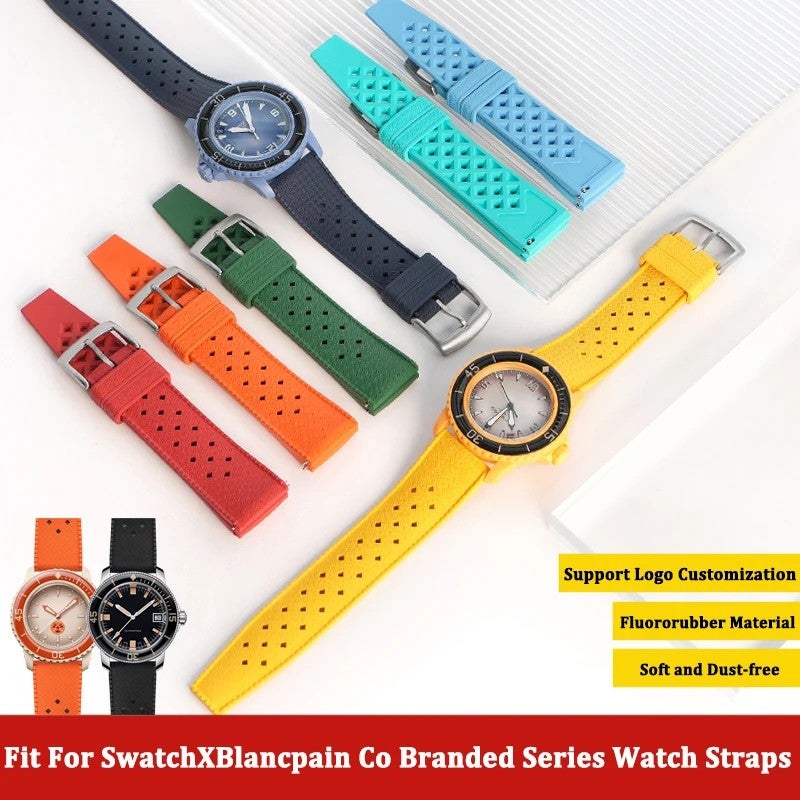 Bluejw Hot Sale 20mm 22mm FKM Rubber Watch Strap – Quick Release Fluororubber Replacement Band for Easy Watch Strap Replacement - Image 3