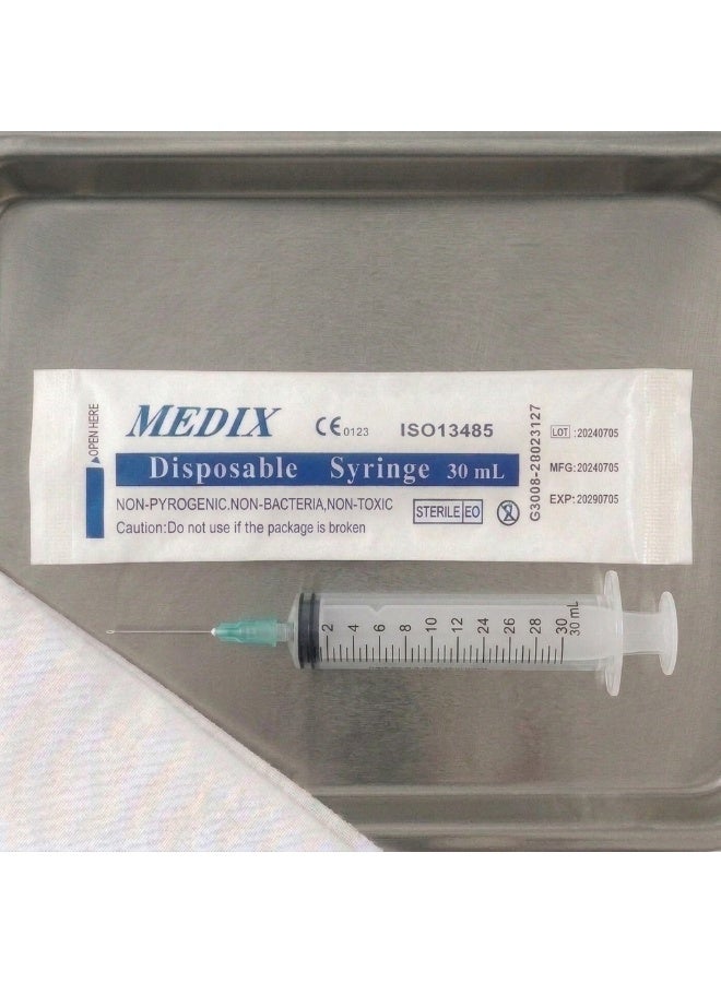 MEDIX Disposable Syringe 30ml for Medical & Clinical Use, Sterile Single-Use Syringes - Pack of 40 - Image 2