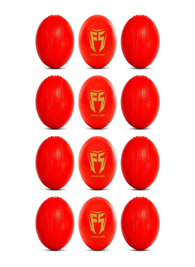 Fervor Spel® FS Non Toxic Plastic Multicolor Ball (Pack of 12 | 60gm Per Ball, Red) - Image 1