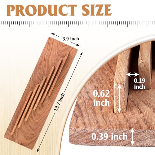 SAVINA Wooden Quilting Ruler Rack – Handcrafted Hard Wood Ruler Organizer with 5 Slots – Ruler Stand for Sewing and Quilting Templates – Aesthetic and Functional Sewing Room Accessory (1pcs) - Image 3