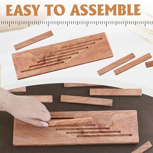 SAVINA Wooden Quilting Ruler Rack – Handcrafted Hard Wood Ruler Organizer with 5 Slots – Ruler Stand for Sewing and Quilting Templates – Aesthetic and Functional Sewing Room Accessory (1pcs) - Image 4