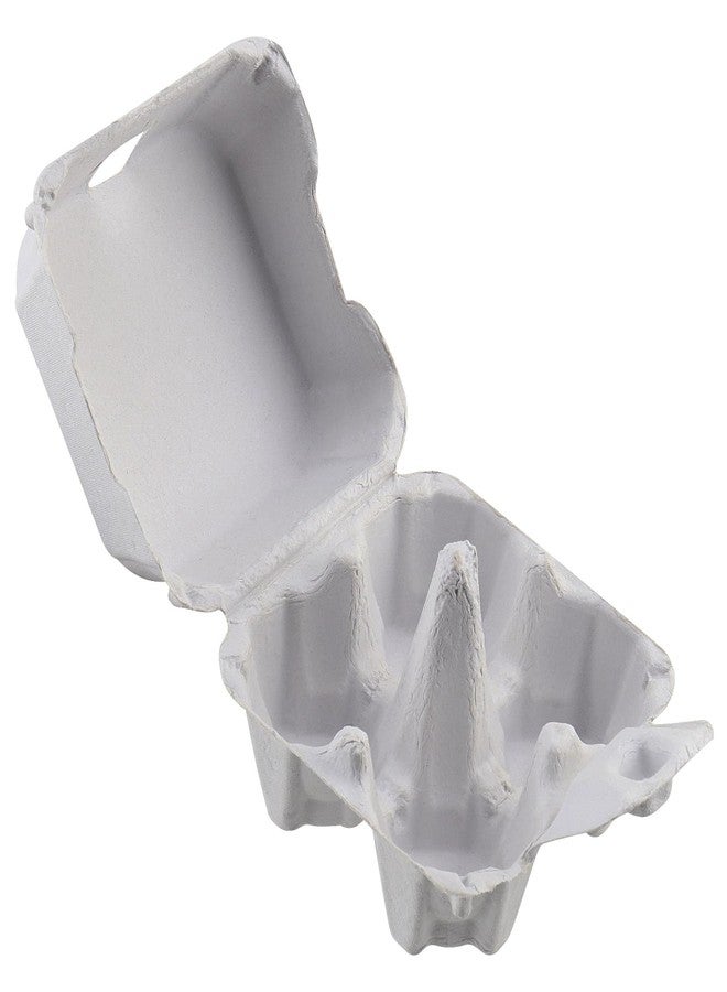 MUKLEI 50 PCS Paper Egg Cartons for Kitchen, Farm, Market, Travel and Transport - 4 Pulp Cartons, White - Image 3