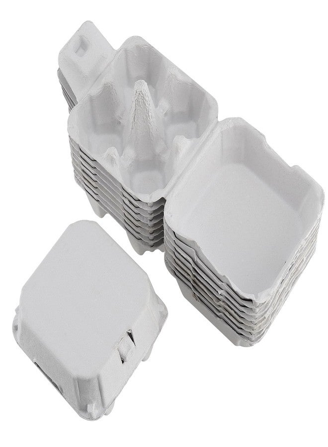 MUKLEI 50 PCS Paper Egg Cartons for Kitchen, Farm, Market, Travel and Transport - 4 Pulp Cartons, White - Image 5