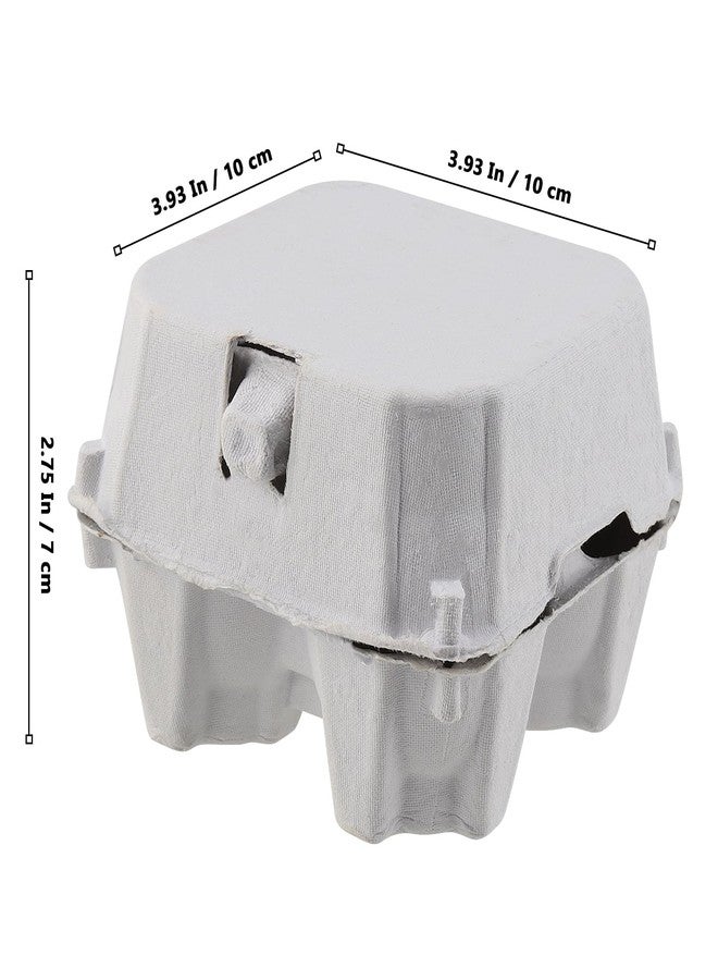 MUKLEI 50 PCS Paper Egg Cartons for Kitchen, Farm, Market, Travel and Transport - 4 Pulp Cartons, White - Image 2