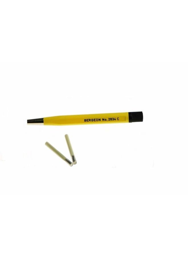 BERGEON Watch Repair Pen, Titanium, Steel, Gold Scratch Removal, 3 Refill Tips, Adult, Small, Unisex, Yellow, Manual Operation, No Batteries Required, Yellow, Small - Image 1