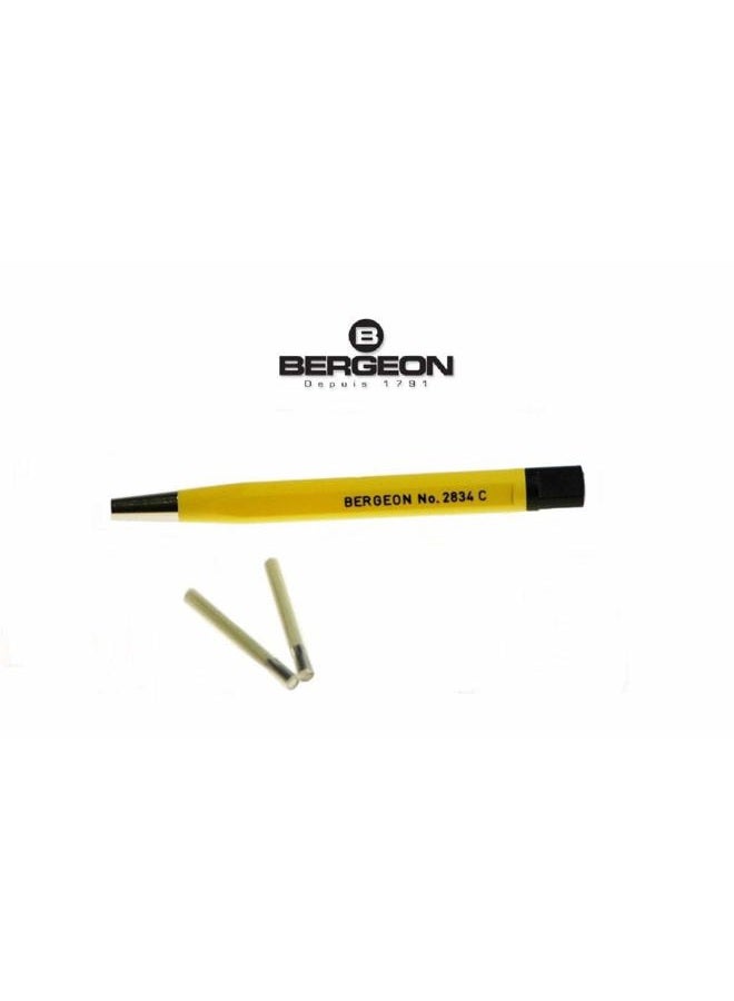 BERGEON Watch Repair Pen, Titanium, Steel, Gold Scratch Removal, 3 Refill Tips, Adult, Small, Unisex, Yellow, Manual Operation, No Batteries Required, Yellow, Small - Image 2