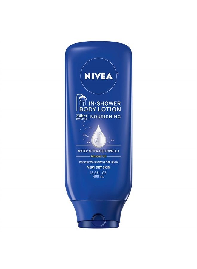 Nivea لوشن مغذي في الحمام، لوشن للجسم للبشرة الجافة، زجاجة سعة 13.5 أونصة سائلة - Image 1