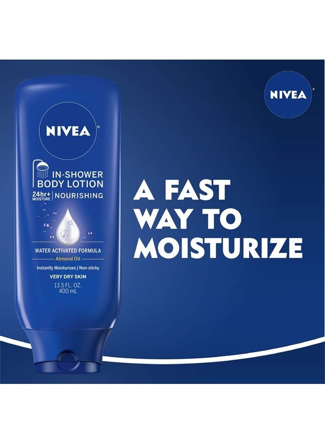 Nivea لوشن مغذي في الحمام، لوشن للجسم للبشرة الجافة، زجاجة سعة 13.5 أونصة سائلة - Image 4