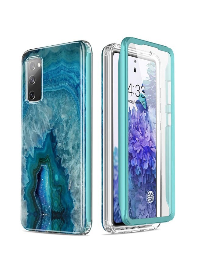 Esdot Compatible with Samsung Galaxy S20 FE Case with Built-in Screen Protector,with Fashionable Designs for Women Girls,Protective Phone Case for Galaxy S20 FE 6.5" Agate Stone - Image 1