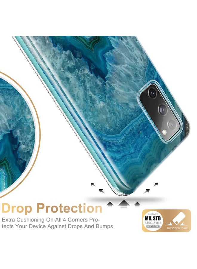 Esdot Compatible with Samsung Galaxy S20 FE Case with Built-in Screen Protector,with Fashionable Designs for Women Girls,Protective Phone Case for Galaxy S20 FE 6.5" Agate Stone - Image 4