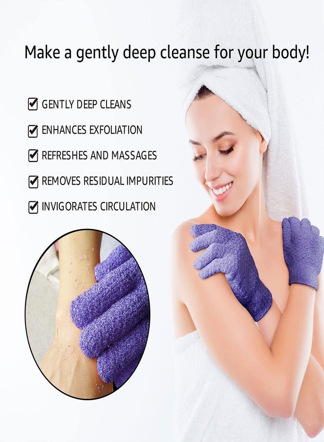 Evridwear Exfoliating Dual Texture Bath Gloves for Shower, Spa, Massage and Body Scrubs, Dead Skin Cell Remover, with Hanging Loop Heavy(5 Pairs Gift Set for Women) - Image 2