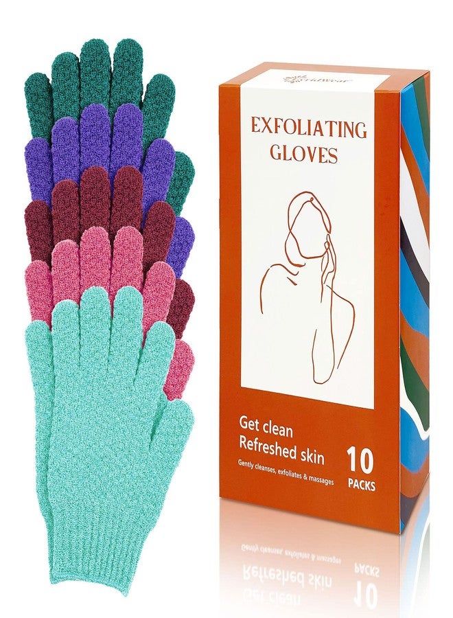Evridwear Exfoliating Dual Texture Bath Gloves for Shower, Spa, Massage and Body Scrubs, Dead Skin Cell Remover, with Hanging Loop Heavy(5 Pairs Gift Set for Women) - Image 1