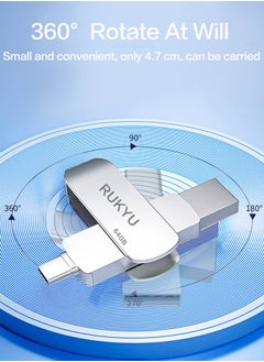 128G USB3.0+Type-c Dual Interface USB Flash Drive, High-Speed Storage, 80MBps Read, 30MBps Write, 360-degree Rotating Protective Cover, Compatible with Computers, Tablets, Type-c Mobile Phones, Cars, Audio, TVs (128GB) - pzsku/ZBA001604EC6EB7A2F699Z/45/_/1739938795/8763bcbe-32ab-4d16-84e1-a72a4772a26d