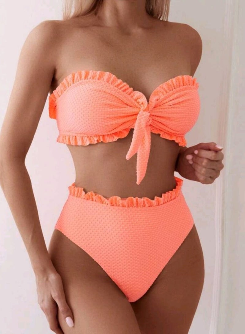 Shein Women's Solid Color  Bikini Set For Summer Beach SHEIN  - Image 1
