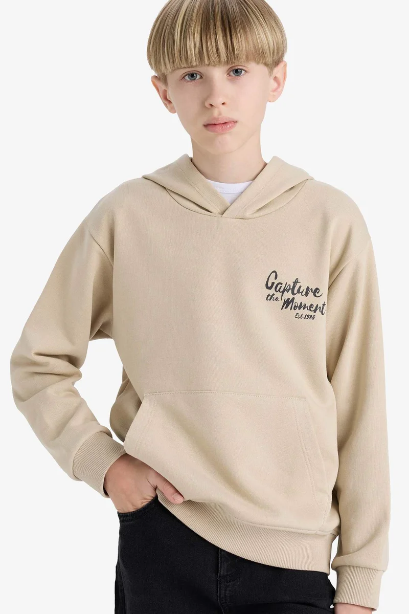 ديفاكتو Boy Printed Soft Fleece Lining Hoodie
