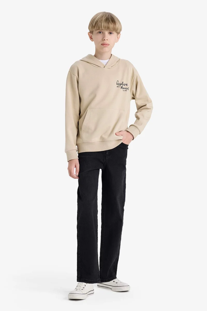 ديفاكتو Boy Printed Soft Fleece Lining Hoodie