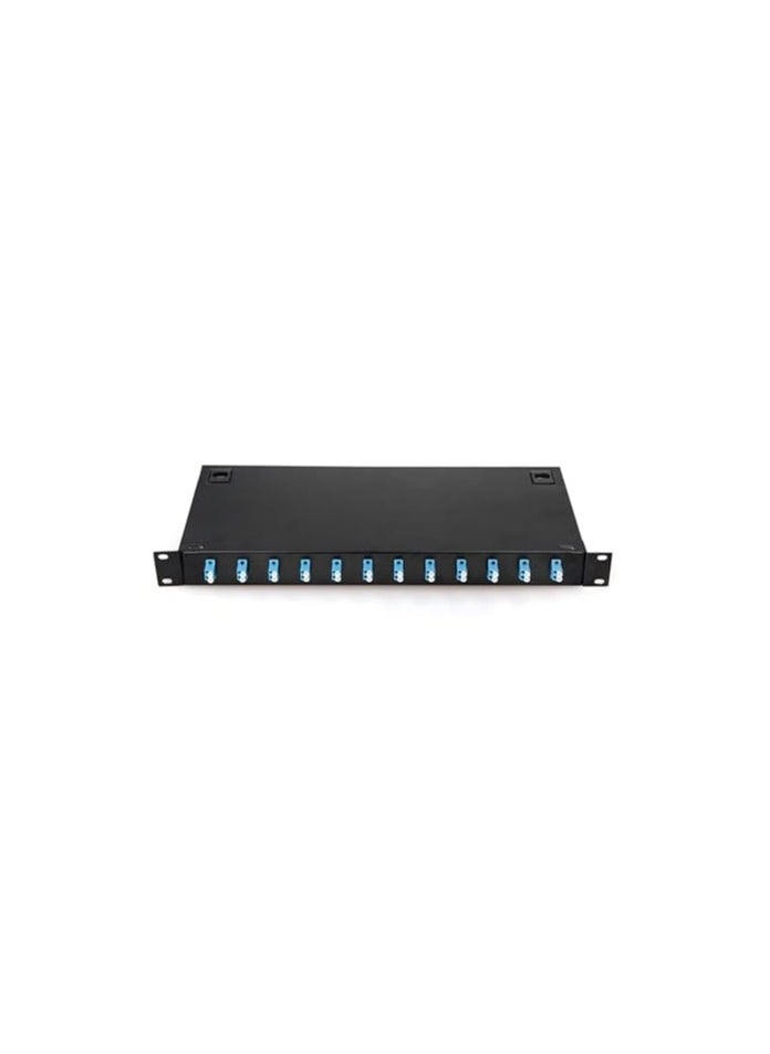T Tech Fiber Optic Fixed Patch Panel 12 Port with 12 Dual Adapters Single Mode 19 Inch  - Image 2