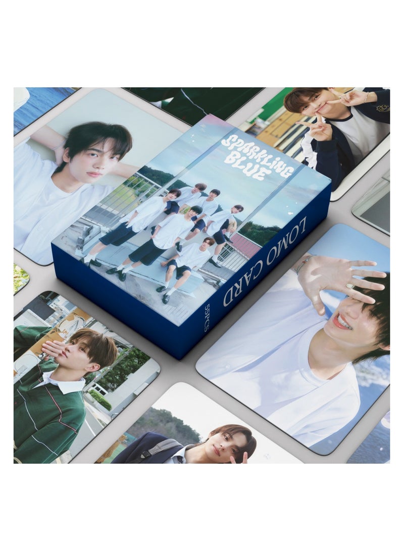 NIBEMINENT 55 قطعة بطاقات ليمو متلألئة زرقاء TWS لمشجعي Kpop هدايا مجموعة - Image 1