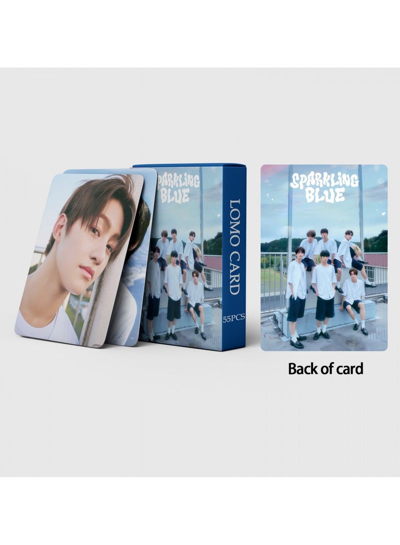 NIBEMINENT 55 قطعة بطاقات ليمو متلألئة زرقاء TWS لمشجعي Kpop هدايا مجموعة - Image 2
