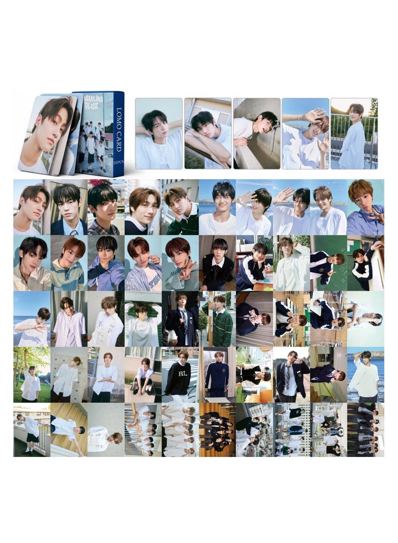 NIBEMINENT 55 قطعة بطاقات ليمو متلألئة زرقاء TWS لمشجعي Kpop هدايا مجموعة - Image 3