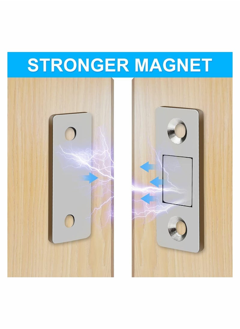 SYOSI 4 Pack Magnetic Door Catch, Ultra Thin Cabinet Magnets Stainless Steel Cabinet Door Magnetic Catch, Adhesive Cabinet Door Magnets for Kitchen Closet Drawer Magnetic Cabinet Latch  - Image 4