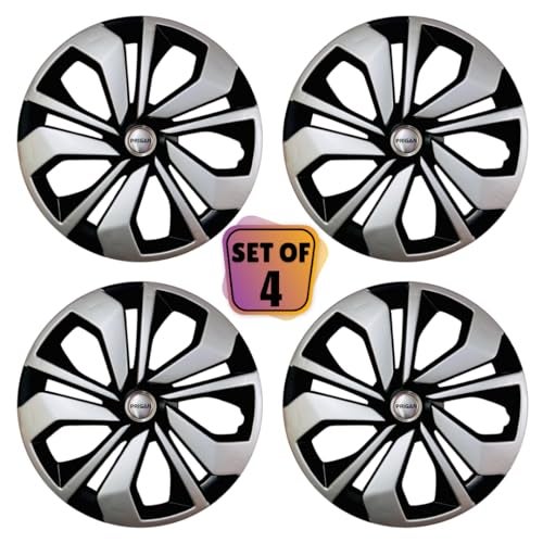 PRIGAN Wheel Cover for Nexon Silver Black Wheel Cover 16" for TATA Nexon (Set of 4 Pcs) (Press Fitting) Model Name- Fronx Silver Black 16 - Image 2