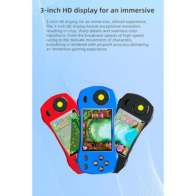 3.0" HD PORTABLE VIDEO GAME CONSOLE FOR CHILDREN SPORTS CAR DESIGN 250 GAMES 64 BIT PRE-INSTALLED CONNECTABLE TO TV RETRO PUZZLE GAME KIDS IDEAL FOR GIFT - Image 4