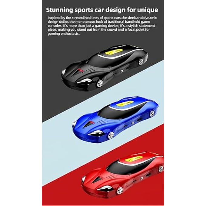 3.0" HD PORTABLE VIDEO GAME CONSOLE FOR CHILDREN SPORTS CAR DESIGN 250 GAMES 64 BIT PRE-INSTALLED CONNECTABLE TO TV RETRO PUZZLE GAME KIDS IDEAL FOR GIFT - Image 3