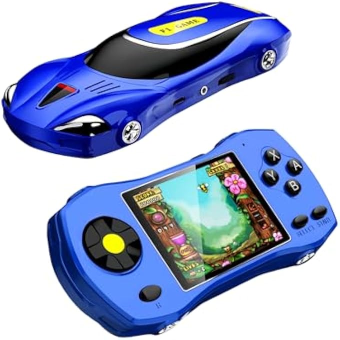 3.0" HD PORTABLE VIDEO GAME CONSOLE FOR CHILDREN SPORTS CAR DESIGN 250 GAMES 64 BIT PRE-INSTALLED CONNECTABLE TO TV RETRO PUZZLE GAME KIDS IDEAL FOR GIFT - Image 2